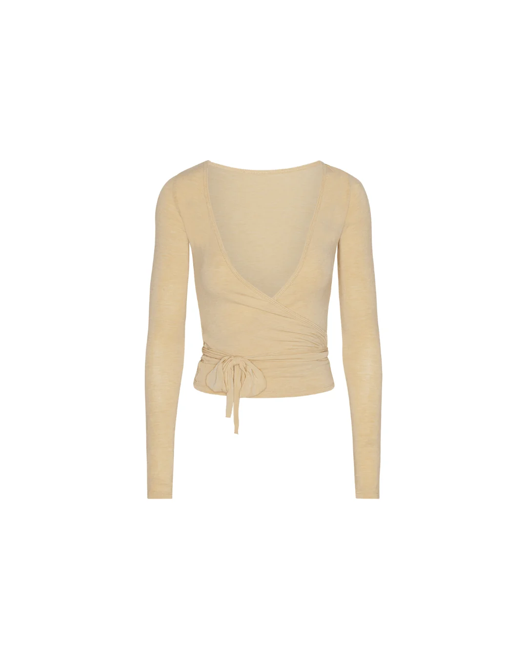 Ballet Wrap Blouse - Beige - Image 4