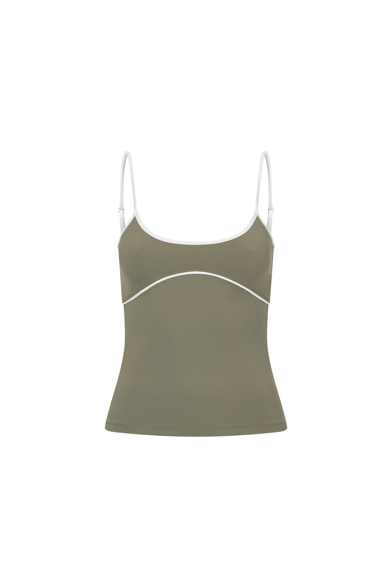 Contrast Tank Top - Olive Green - Image 7