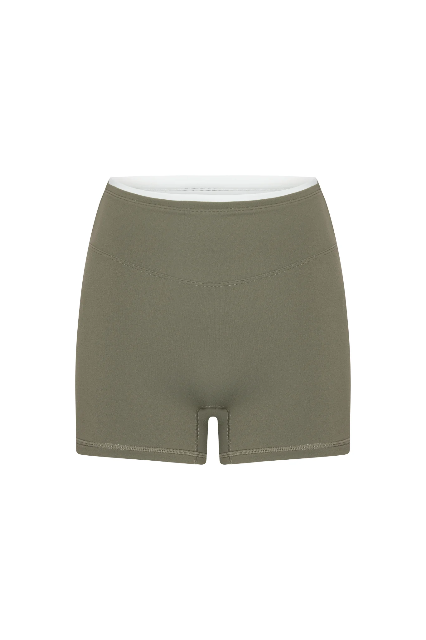 Double Lining Mini Fleek Shorts - Olive Green - Image 8