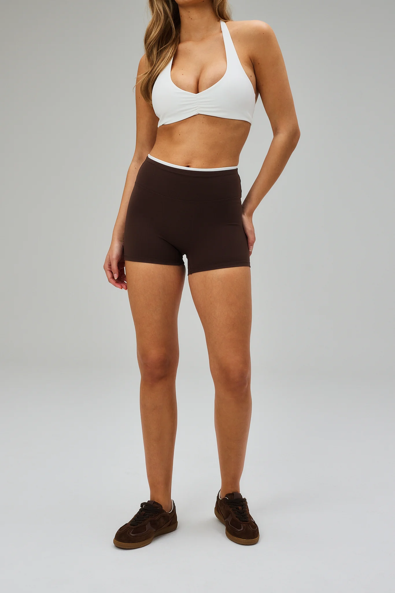 Double Lining Mini Fleek Shorts - Pecan Brown