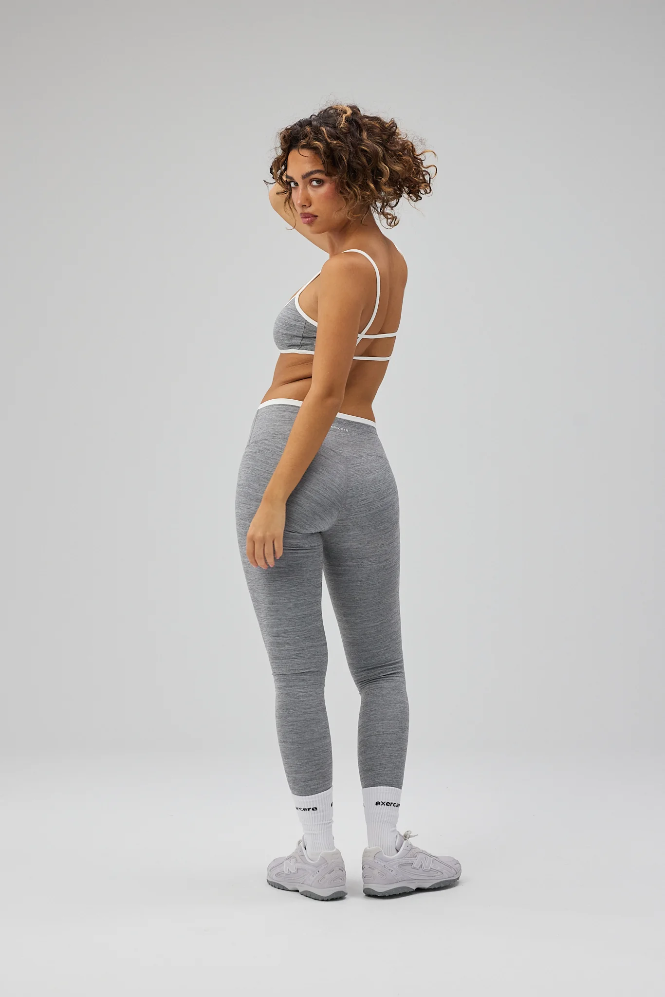 Double Lining Neaty Tights - Grey Melange - Image 2