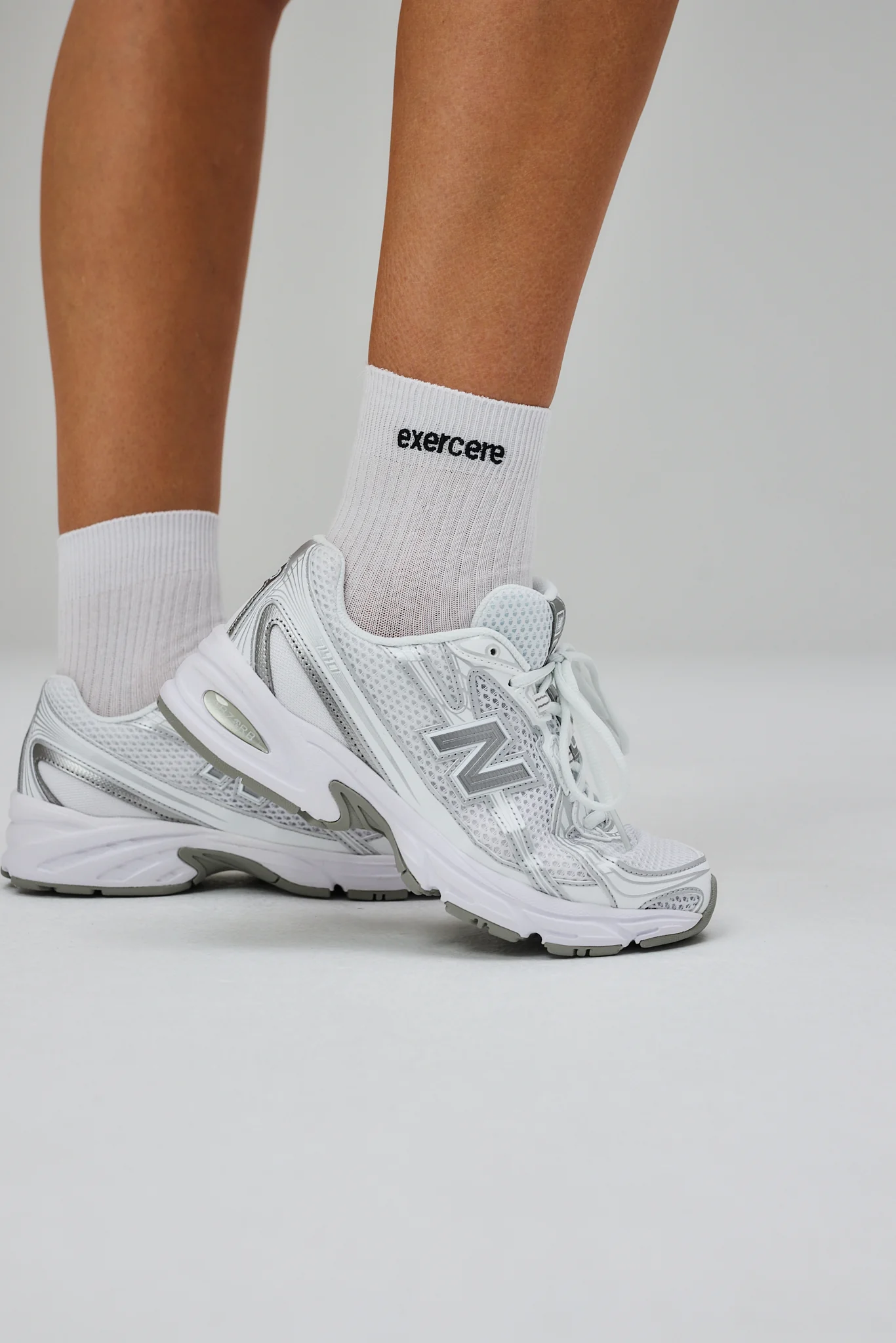 Embroidery Logo Socks - White
