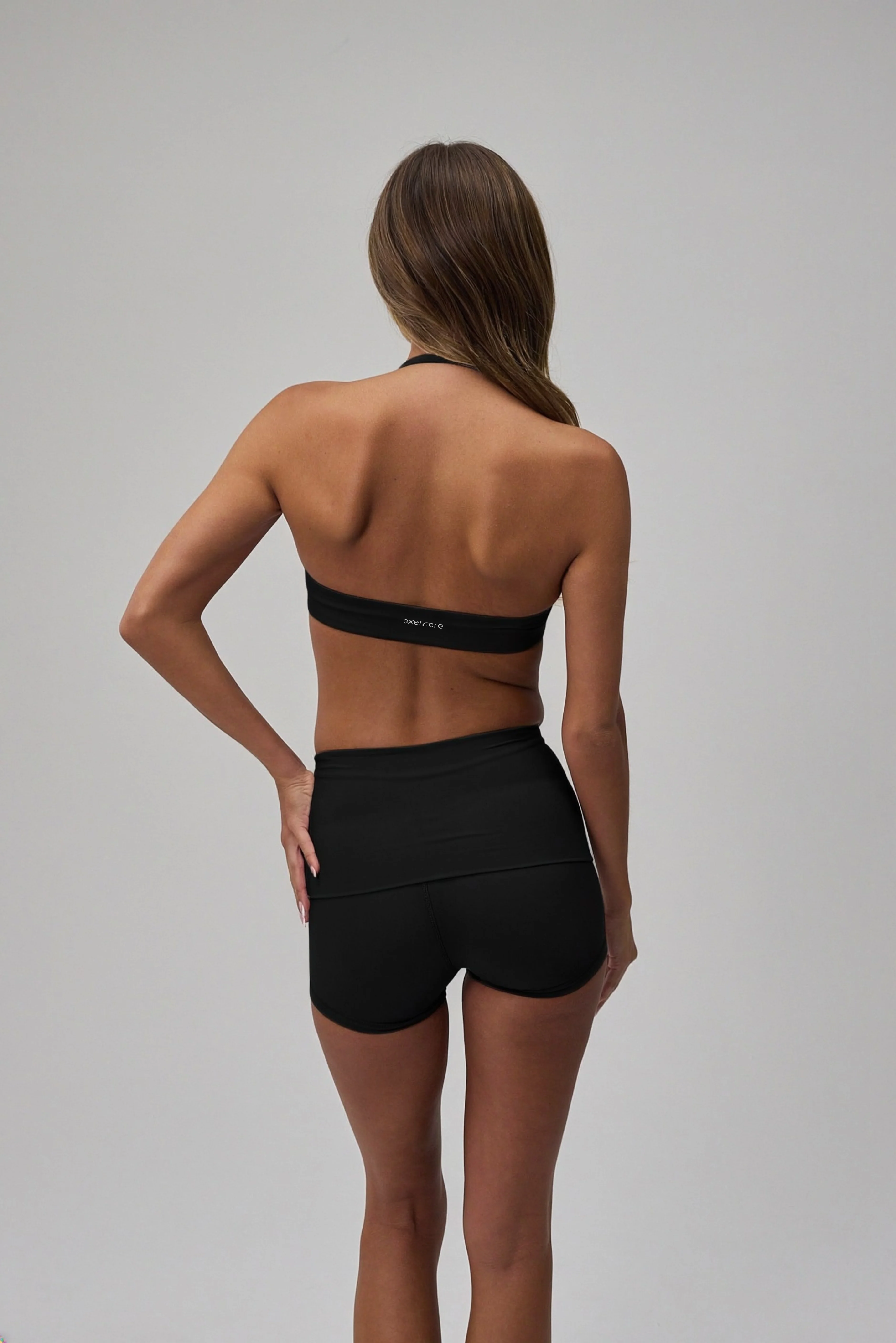 Neaty Fold Over Shorts - Black - Image 3