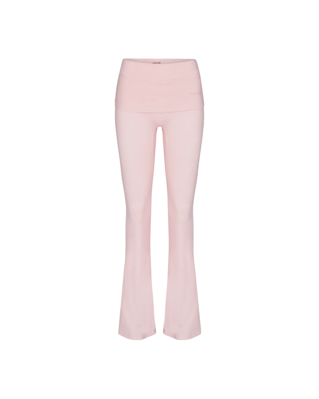Rib Fold Over Pants - Soft Pink - Image 5