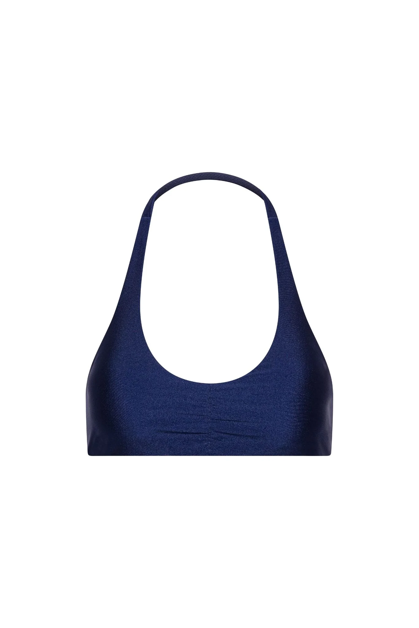 Scrunch Halter Bra - Glossy Navy - Image 6