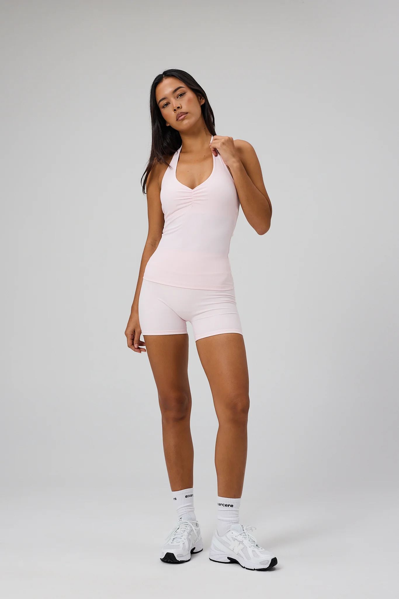 Scrunch Halter Tank Top - Soft Pink - Image 6